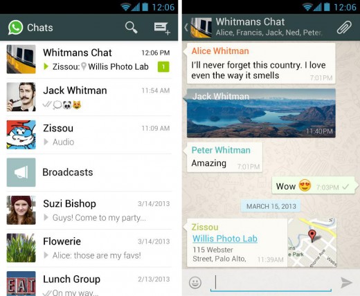 whatsapp 520x428 22 of the best mobile messaging apps to replace SMS on your smartphone