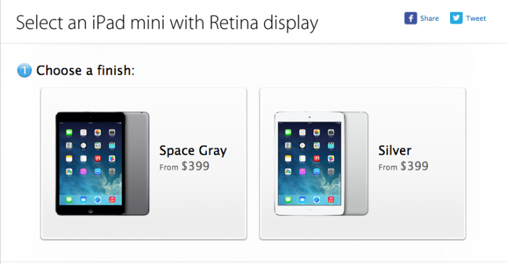 آبل تطلق رسميا جهاز iPad mini 2 للبيع عبر موقعها اليوم