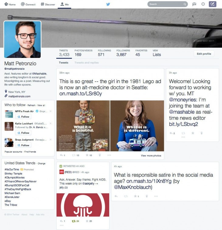 TwitterLayout1 730x754 Twitters latest profile redesign highlights its struggle to balance accessibility with simplicity
