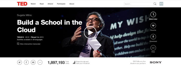 5a Sugata Mitra watch later 730x272 TED.com revamped with new video player, watch later option, dynamic transcripts and more