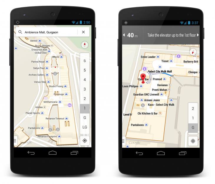 India Indoor 730x624 Google’s indoor maps arrive in India so you dont get lost in shopping malls