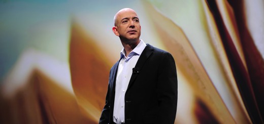 Amazon CEO Jeff Bezos addresses a press