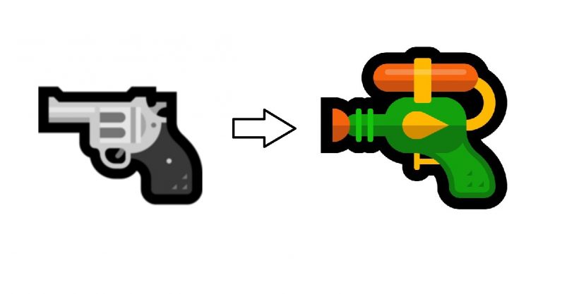  emoji gun like revolver alien funky ray 