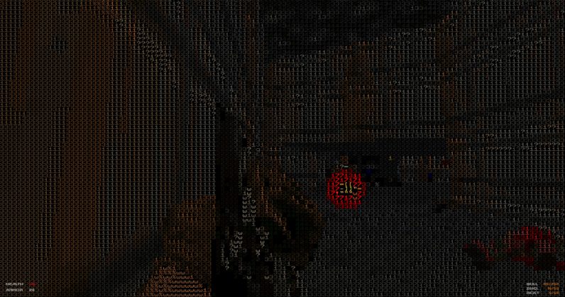 DOOM in ASCII mode is equal parts fun and frustrating