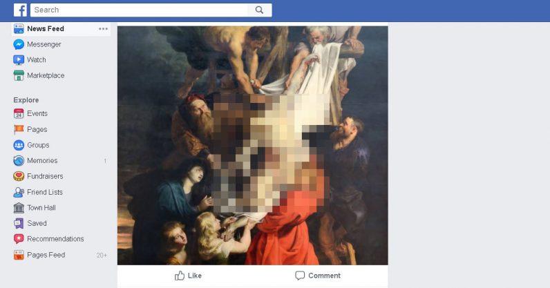 Not even shirtless Jesus gets a pass on Facebooks anti-nudity policy
