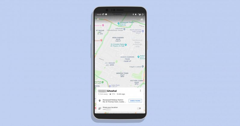 Google Maps location sharing feature now tells your mates if your batterys dying