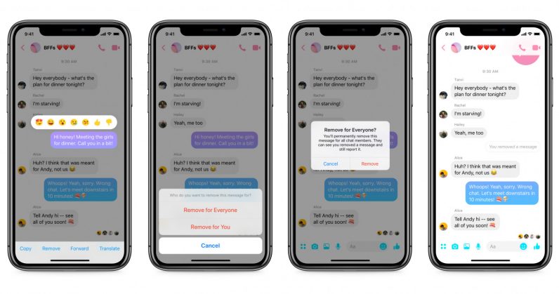  feature facebook messenger unsend messages users new 