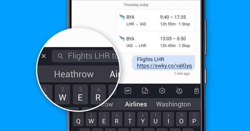  keyboard android search swiftkey bar web on-the-fly 