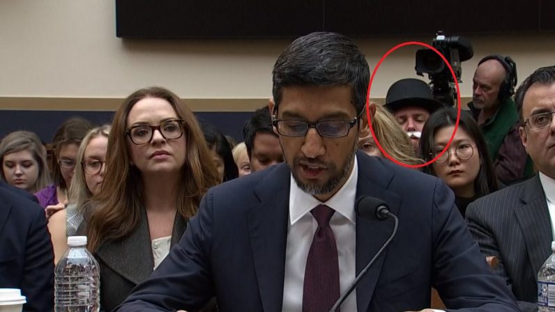 Monopoly man watches disapprovingly as Congress yells at Googles CEO