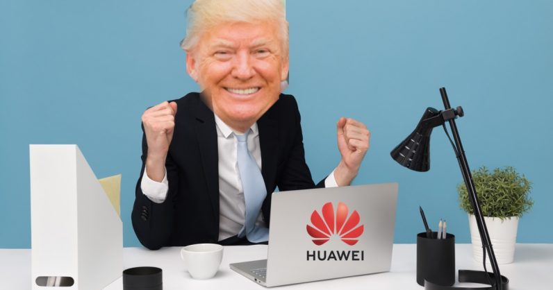  huawei company ban support existing department trump 