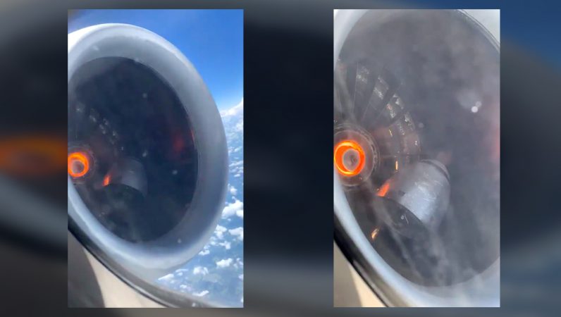  engine plane all video shows emergency landing 