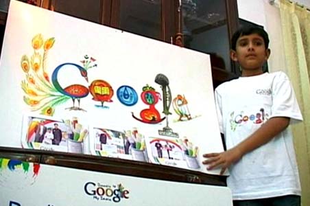 Puru Pratap Singh displays his doodle