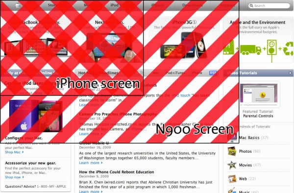 iPhone versus N900 screen resolutions