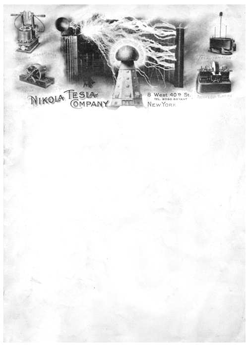 nikola tesla company letterhead