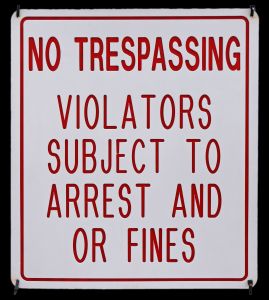 No Trespassing into VPN or else you will be fined and possibly arrested if the law goes to that length