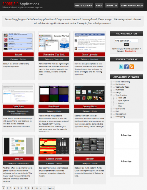 Screenshot of AdobeAir.me developed by Hosam Adel