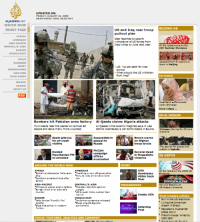 Old AlJazeera Egnlish Homepage which looked ugly for many, many years