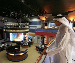 A general view shows the newsroom