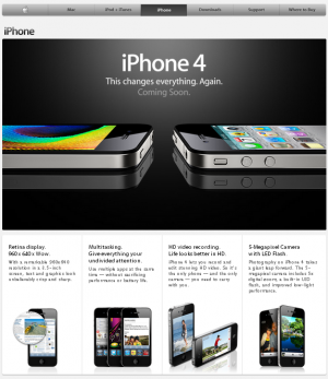 MENA iPhone page without FaceTime ad