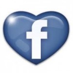 Facebook ícone em forma de coração