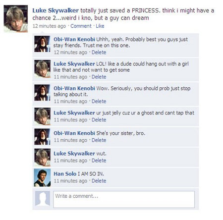 Luke Skywalker: “Totally just saved a PRINCESS”