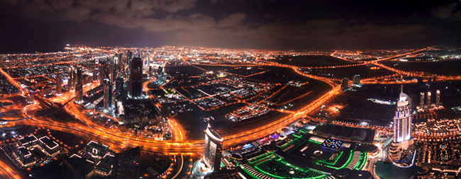 At the top of the tallest building in the world