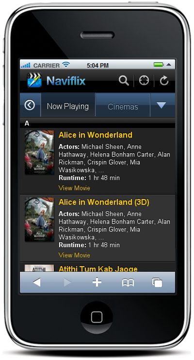 Naviflix Main Tab Screeshot