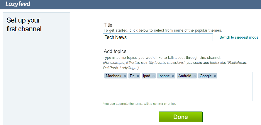 Lazyfeed changes the way the Internet comes to you.