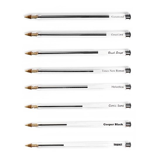 Ink usage by font