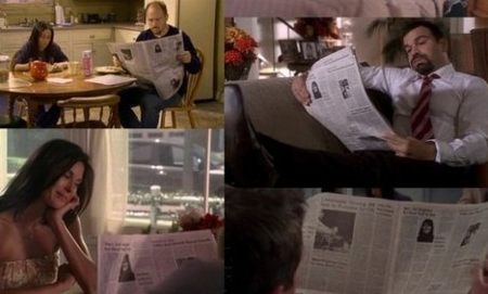 Everyone on TV and in the movies seems to read the same newspaper (!)