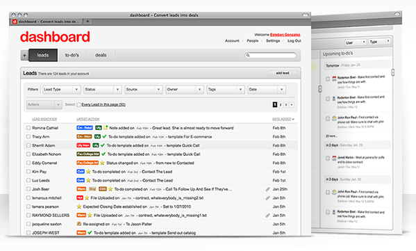 dashboard: Organizing your leads, and making you more money.