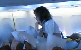 Pillow Fight Breaks Out On Airliner