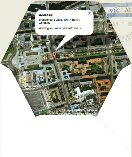 Envelopes enriched with Google Maps