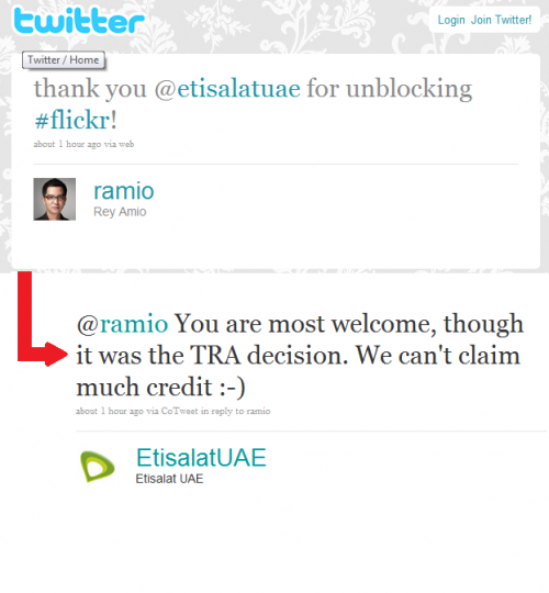Etisalat tweet