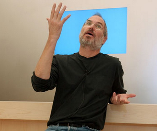 Steve Jobs with Hands Up