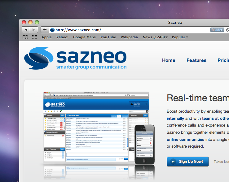 Sazneo unveils real-time group collaboration for the iPhone