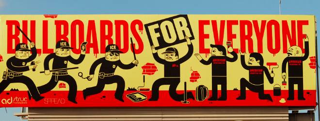 Adstruc disrupts the outdoor ad space with Gary V, Twilio and Shepard Fairey.