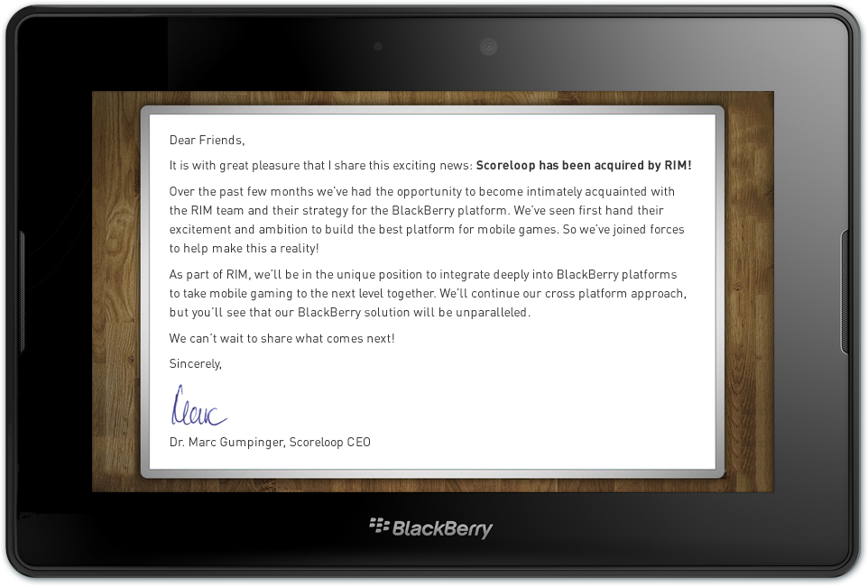 RIM acquires Scoreloop to take social gaming to a whole new level