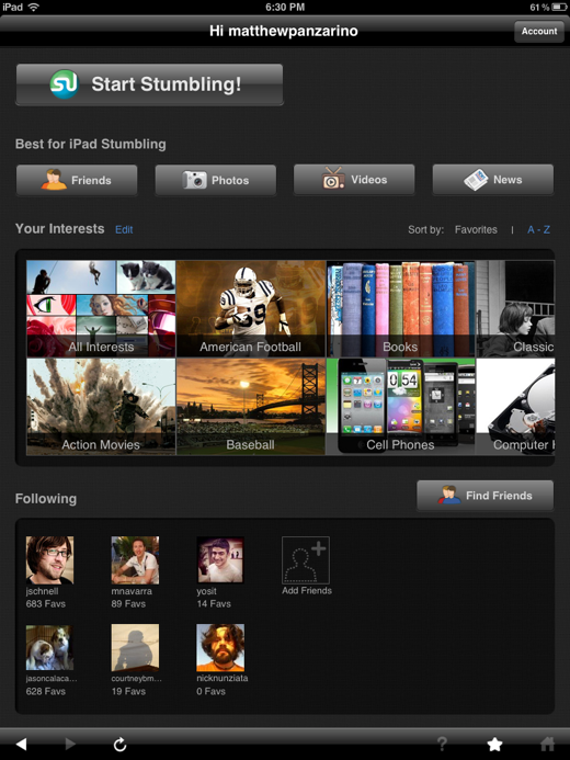 The iPad was made for StumbleUpon, now it has the app to prove it