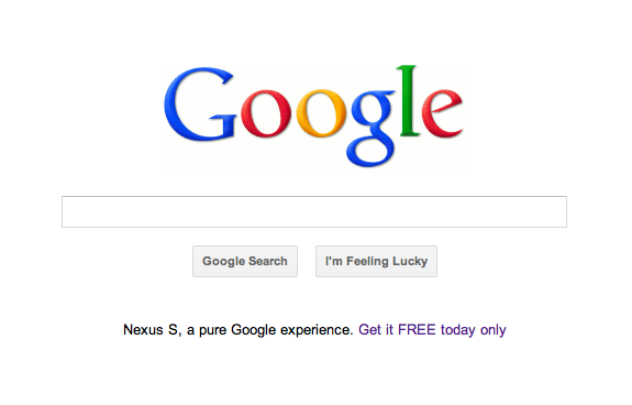 Google is advertising a ‘free’ Nexus S on its homepage