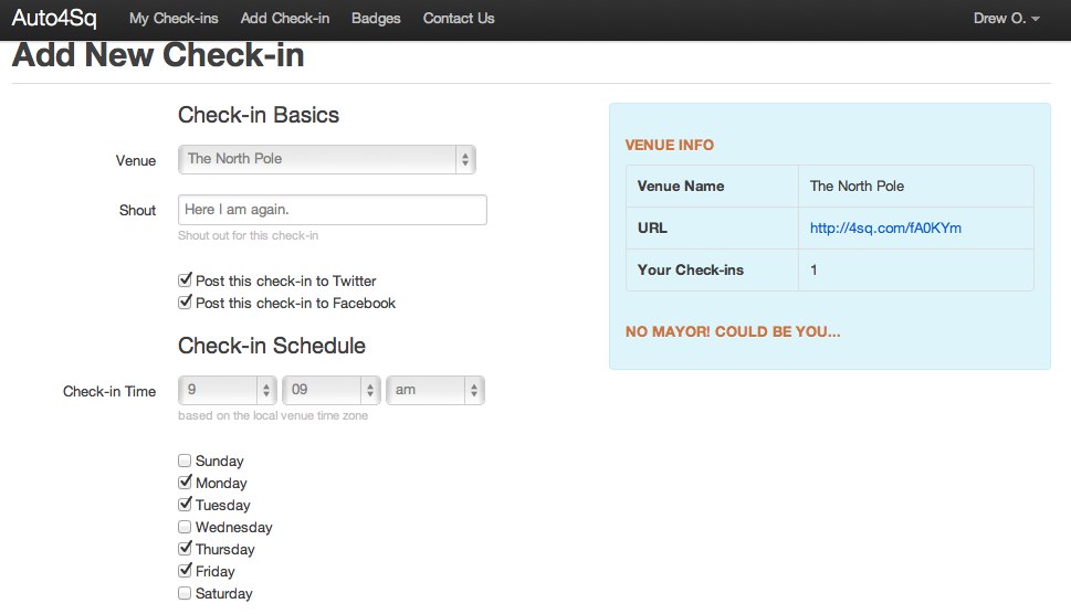 Regular? Automate your foursquare checkins with Auto4Sq The Next 