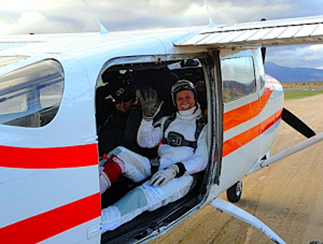 For this man’s 80th birthday, he jumped out of a plane 80 times in only 7 hours