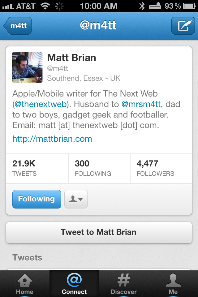 A Walkthrough Of The New Twitter App For Iphone Screenshots And Video The Next Web
