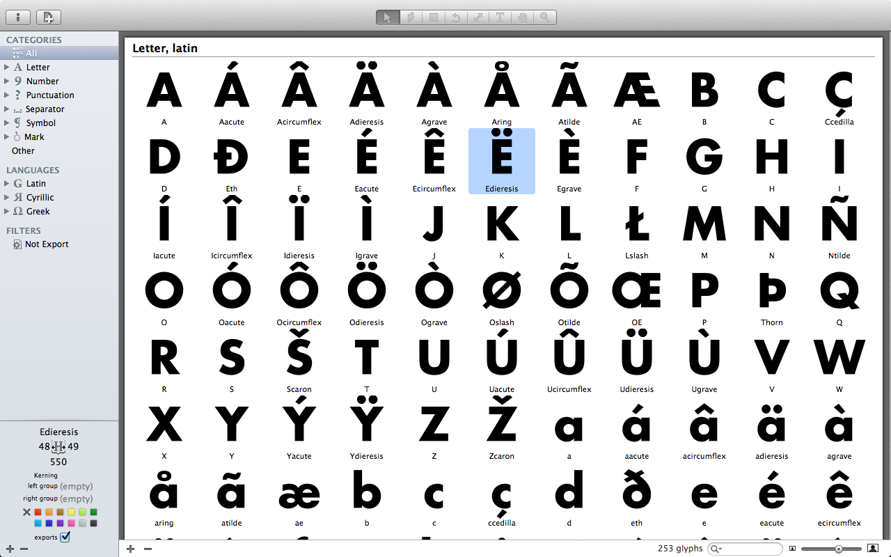 glyphs font free download