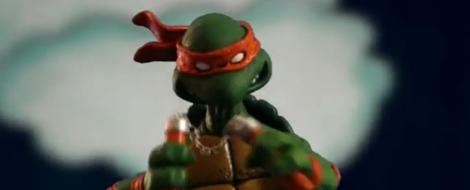 The Teenage Mutant Ninja Turtles intro, painstakingly recreated with stop motion animation