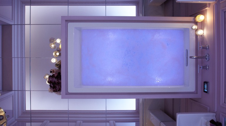 Your shower sucks. Meet the bathtub that dances to music while changing the moodlights