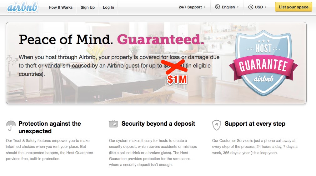 Airbnb Ups Its Host Guarantee to a Million Dollars