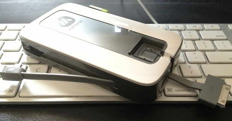 The myCharge Peak 6000 charges your iPad and has a wall plug built right in