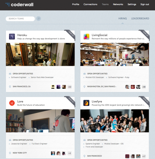 Coderwall enhanced team page profile screenshot