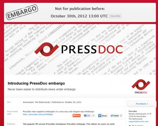 PressDoc Embargo Launches to Make Life Easier for Writers and PRs